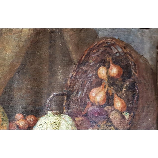 Realism Antique Still Life Oil Painting, Ukrainian Soviet Art, 1978 75-116 For Sale - Image 3 of 6