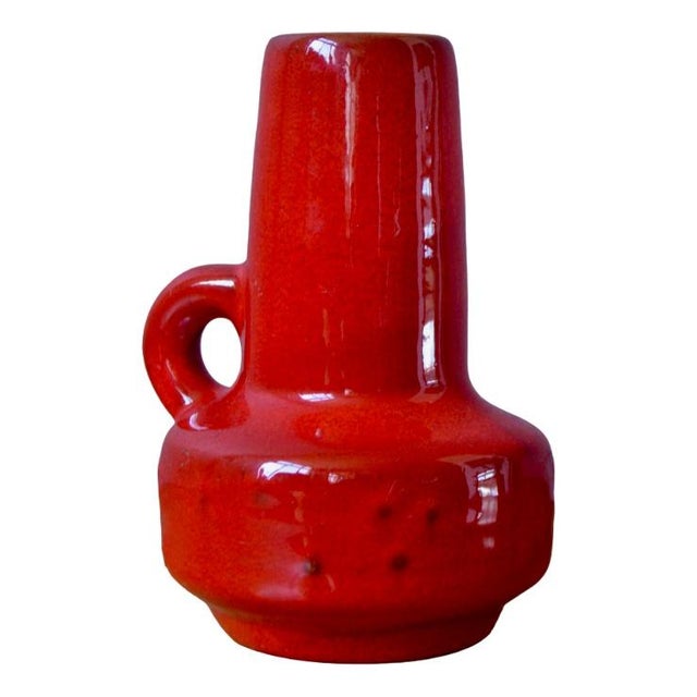 Fat Lava Scandinavian Pitcher Vase in Red Color from Kreutz Keramik For Sale - Image 9 of 9