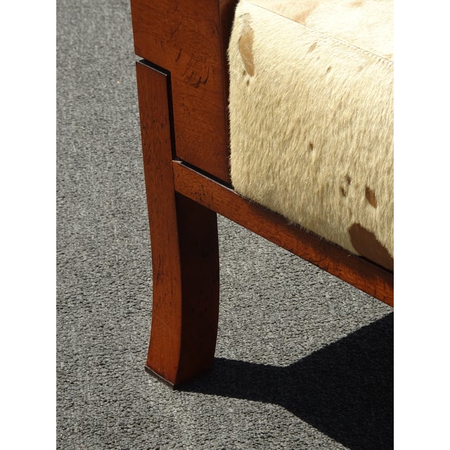 Share Vintage Bill Sofield Baker Furniture Brown Cowhide Bench For Sale - Image 15 of 16