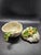 Kaldun & Bogle porcelain pumpkin sugar bowl and spoon set from the Joyce Vaughn Garden Collection