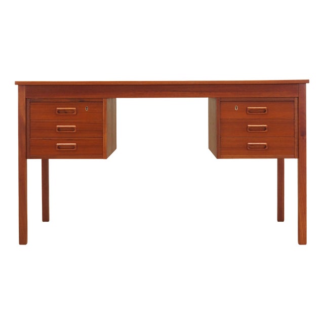 Vintage Danish Teak Desk, 1970s For Sale