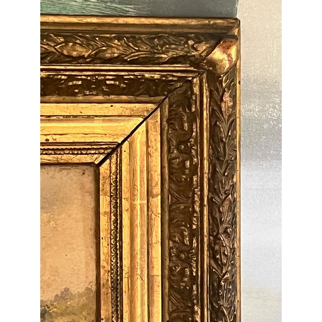 Mid 19th Century Signed and Framed French Oil Painting on Wood For Sale - Image 9 of 14