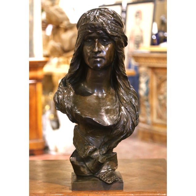 19th Century Belgian Bronze Bust “Judith” by Albert Hambresin For Sale In Dallas - Image 6 of 13