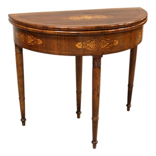 19th Century Charles X Console Game Table in Walnut For Sale
