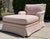 Vintage Baker Furniture Milling Road chaise lounge chair featuring an English-style rolled arm, loose seat cushion,...