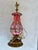 Vintage Floral Hand Painted Pink Glass Lamp For Sale In West Palm - Image 6 of 6