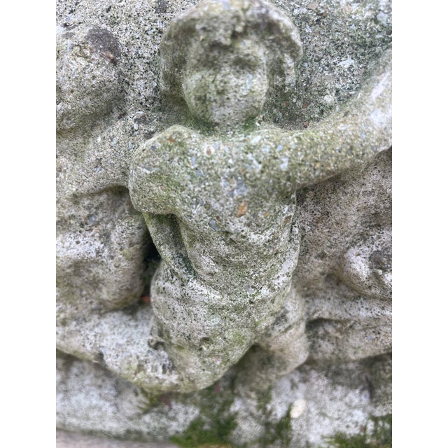 Gray 1940s Mid-Century Neoclassical Cherub Relief Trough — Charleston Estate Rescue For Sale - Image 8 of 16
