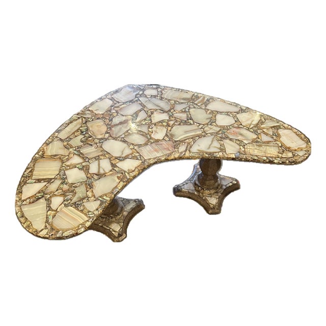 Mid Century Kidney-Shaped Coffee Table For Sale