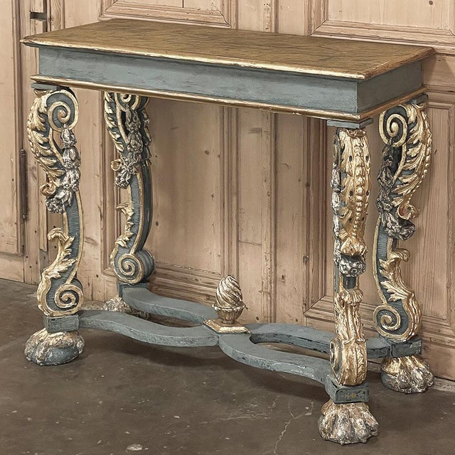 Early 19th Century Italian Baroque Faux-Sienna Marble Console For Sale - Image 4 of 18