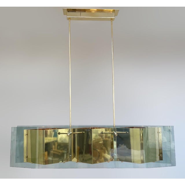 Fabio Ltd 21st Century Light Green Bar Chandelier by Fabio LTD For Sale - Image 4 of 6