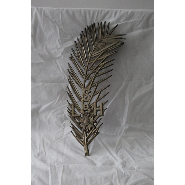 Palm Branch Metal Wall Decor, 1950s For Sale - Image 9 of 17