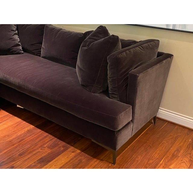 Dark Gray Gorgeous Theodore Alexander Mohair Sectional Living Room Sofa For Sale - Image 8 of 13