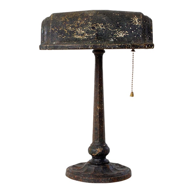 Machine Age Crackle Painted Desk Lamp Chairish