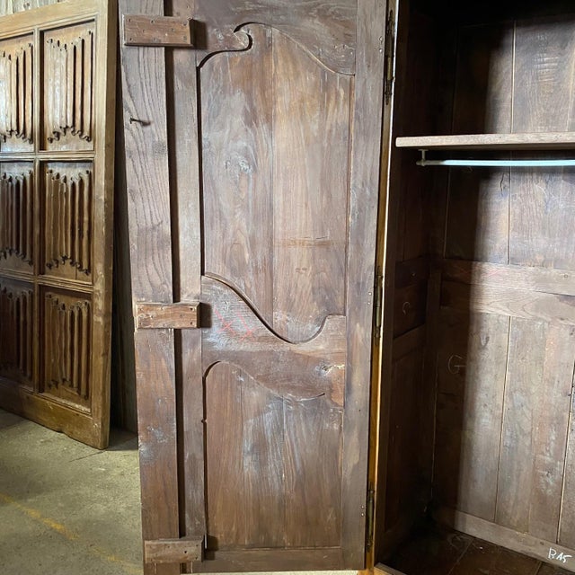 Early 19th Century French Country Armoire Linen Press Wardrobe Cabinet For Sale - Image 11 of 12