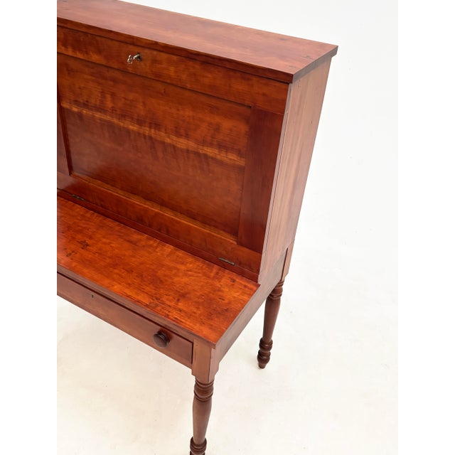 Wood 19th C American Cherry Plantation Desk Country Secretary Fall Front For Sale - Image 7 of 17