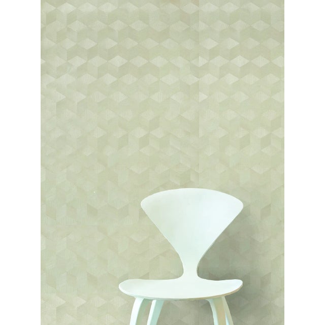 Schumacher Schumacher Chevron Inlay Wallpaper in Birch For Sale - Image 4 of 4