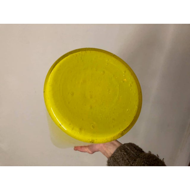 James Mongrain Yellow Glass Tall Cylinder Vase For Sale - Image 10 of 12