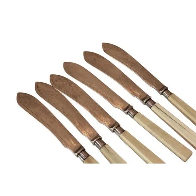 Silver Circa 1910 Antique Mappin & Webb European Victorian Fish Knife and Fork Set- 6 Forks 6 Knives For Sale - Image 8 of 8