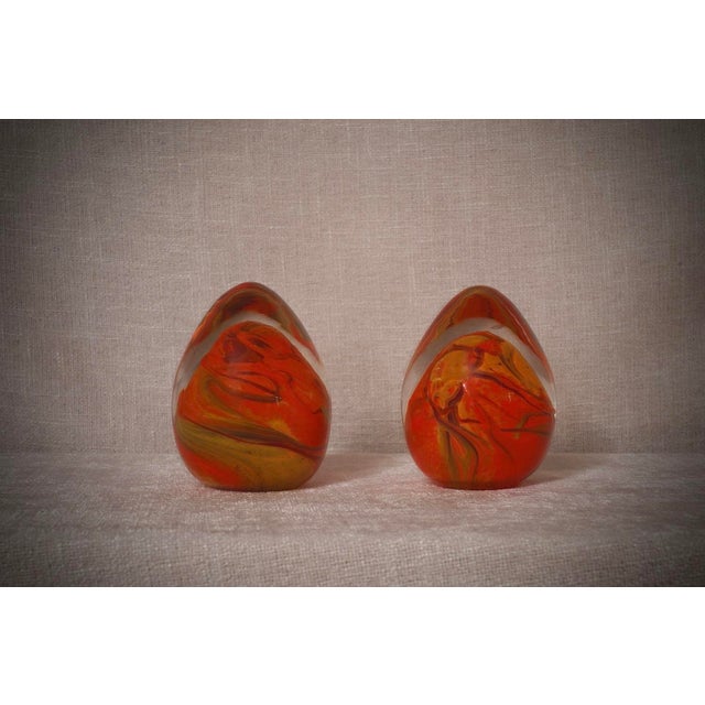 Egg with orange and transparent internal decorations. A sculpture of the highest quality, one of a kind in murano. a...