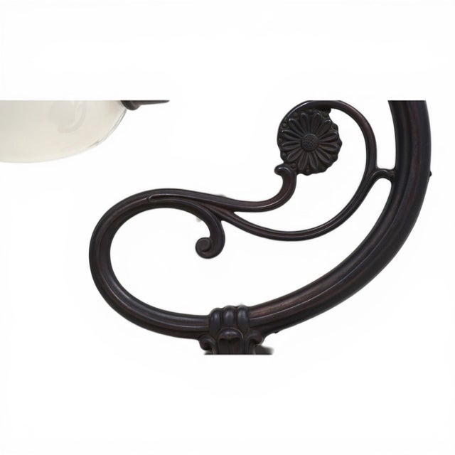 Art Nouveau Brass and Glass Wall Lamps, 1980s, Set of 2 For Sale - Image 10 of 17