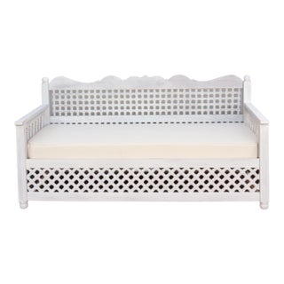 Whitewash Moroccan Mousharabi Daybed Sofa For Sale