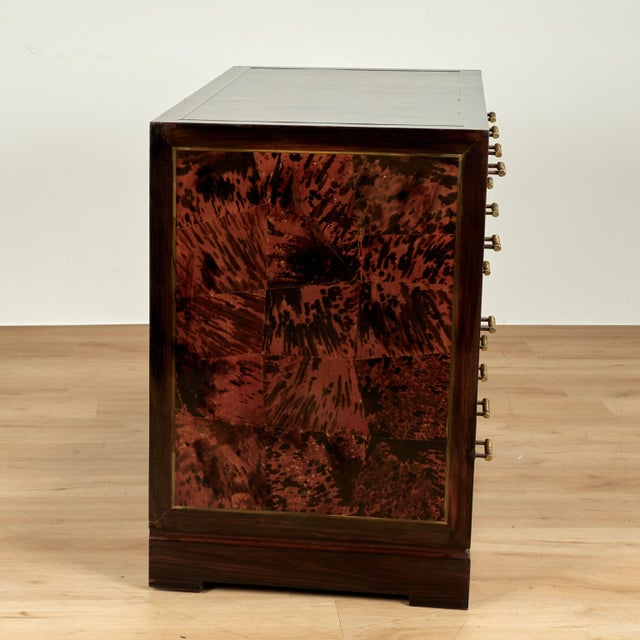 Vintage Faux Tortoiseshell and Rosewood Chest of Drawers For Sale - Image 14 of 17