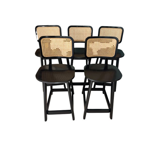 Cane Domino Counter Stool by Podium - Set of 5 For Sale - Image 4 of 18