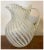 Antique 19th Century American Opalescent White Swirl Glass Pitcher With Ruffled Rim For Sale - Image 9 of 12