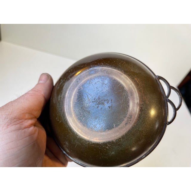 Metal Art Deco Dish in Patinated Bronze by Ægte Ildfast, 1930s For Sale - Image 7 of 10