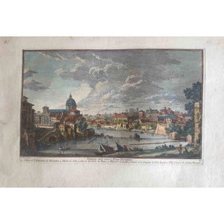 Giuseppe Vasi, Vestiges of the Ancient Ponte Trionfale, Etching, 18th Century For Sale