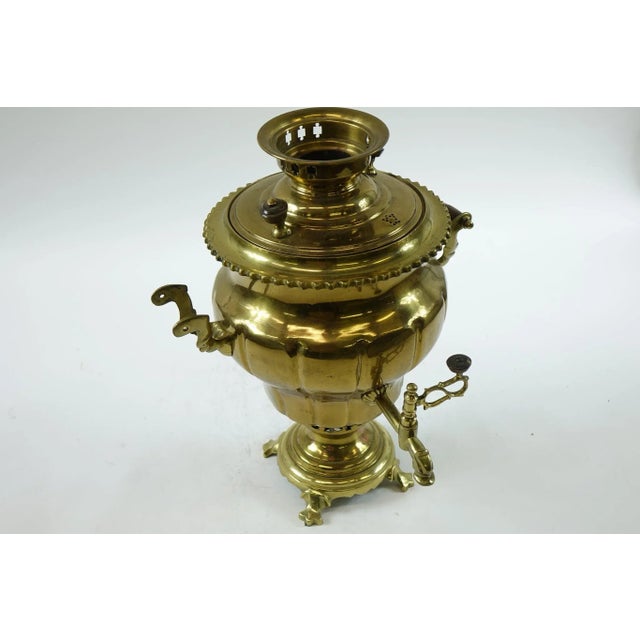 Antique Persian Brass Samovar Early 20th Century With Stamps For Sale - Image 4 of 7