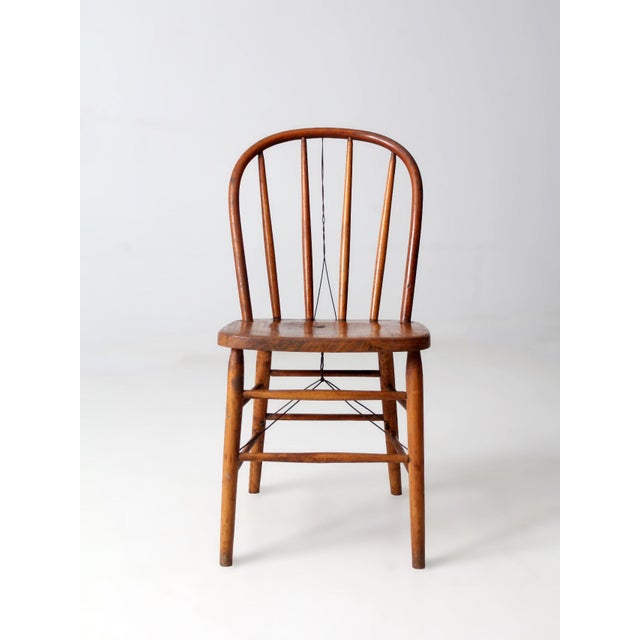 Wood Antique Heywood Wakefield Windsor Chair For Sale - Image 7 of 13