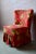 Cocktail Armchair with Red Floral Fabric and Compass Legs For Sale - Image 6 of 14
