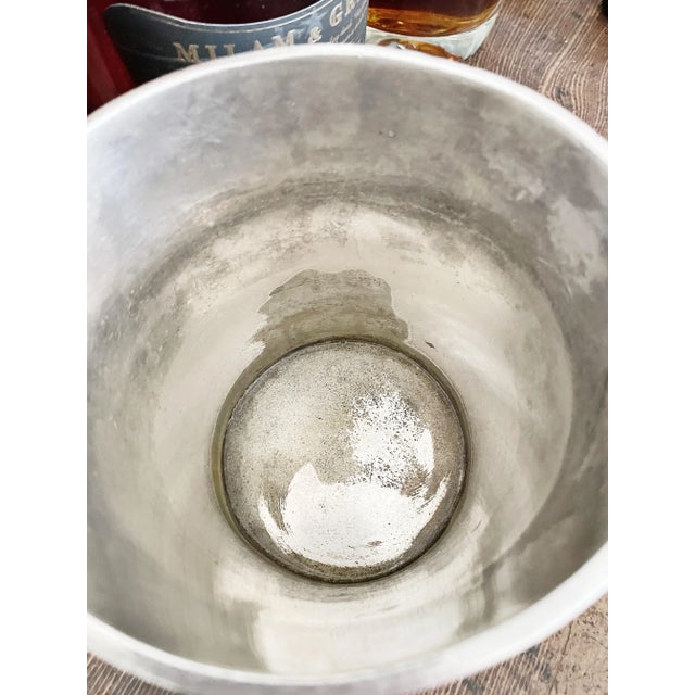 Metal Vintage Silver Ice Bucket From the French Navy For Sale - Image 7 of 9