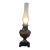 19th-Century Embossed Brass Parlor Lamp on Ornate Cast Iron Base - Electrified For Sale