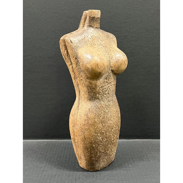 Carved Solid Wood Late 20th Century Female Torso Sculpture #T978 For Sale In New York - Image 6 of 10