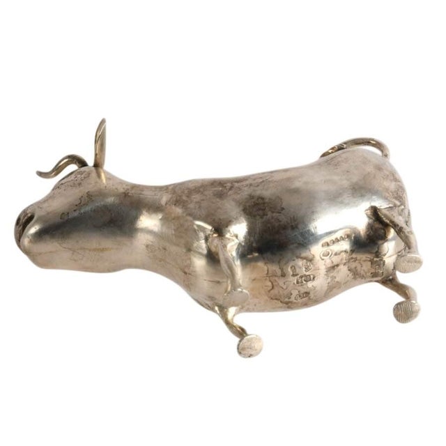Late 19th Century Antique Dutch 930 Silver Figural Cow Creamer With Hinged Lid For Sale - Image 5 of 7
