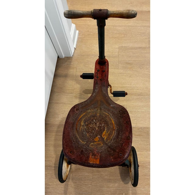 Brick Red 1930’s Billy Boy Tricycle Scooter Oakland Engineer Co For Sale - Image 8 of 12