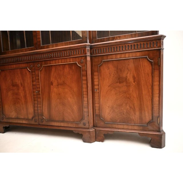 Antique Georgian Breakfront Bookcase, 1950s For Sale - Image 9 of 11