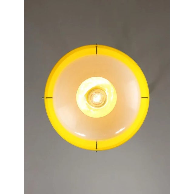 Space Age Yellow Acrylic Glass Pendant Lamp, 1970s For Sale - Image 4 of 13