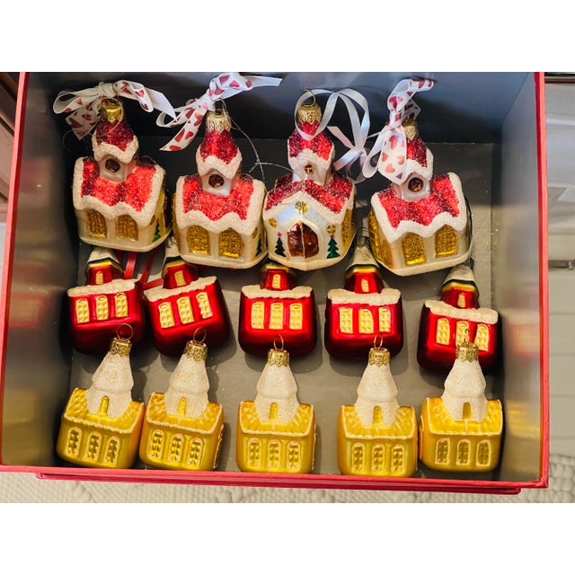 24 Vintage European Christmas Ornaments Church Figurines For Sale - Image 4 of 5