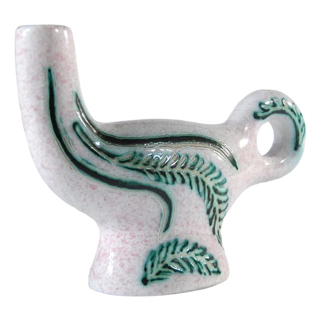 French Ceramic Candleholder by Charles Voltz for Vallauris, 1950s For Sale