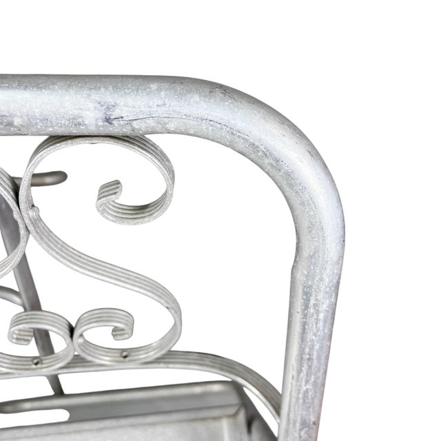 Metal Vintage Aluminum Folding Metal Chairs - Set of 4 For Sale - Image 7 of 11