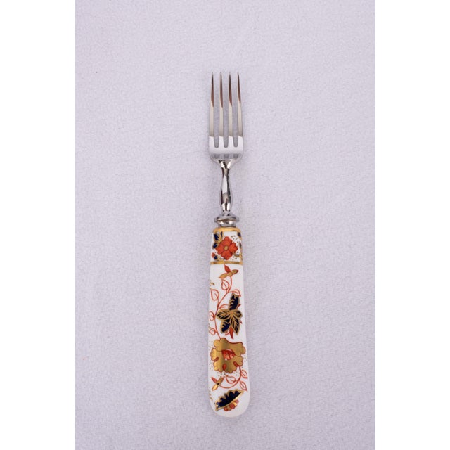 Metal Vintage Boxed Set of Royal Crown Derby “Asian Rose” Knives & Forks, ca.1950-1960 For Sale - Image 7 of 8