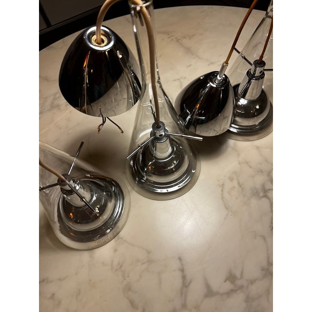 Set of 3 pendant lights 1st edition 1999 Franco Raggi for Fontana Arte, in borosilicate glass (physical and thermal...