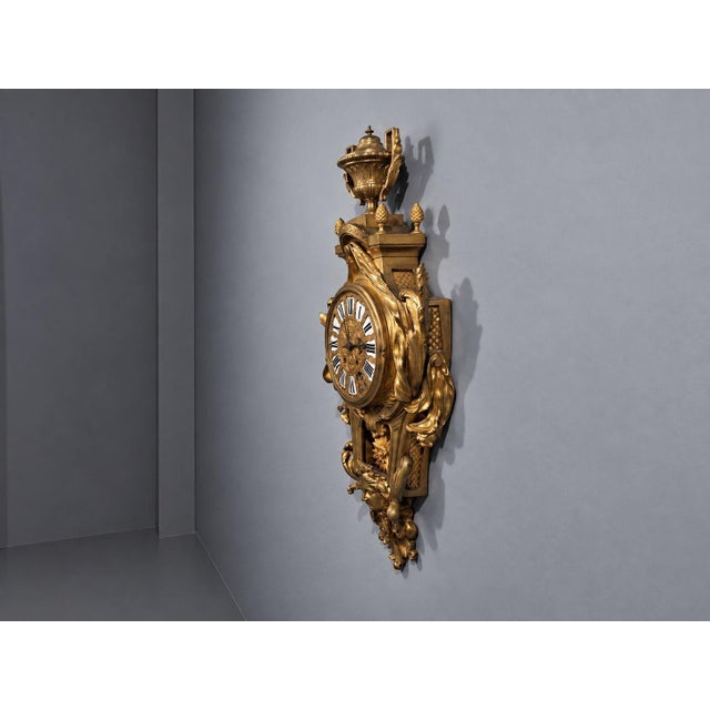 Louis Xv, Figural Cartel Clock, Dore Bronze, France, 19th Century For Sale - Image 4 of 18