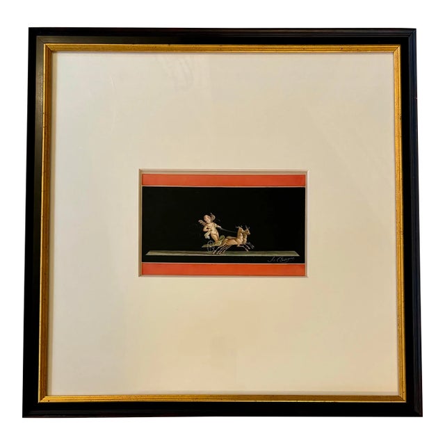 Mid 20th Century Framed Gouache After a Pompeiian Frieze in the Casa Dei Vettii For Sale