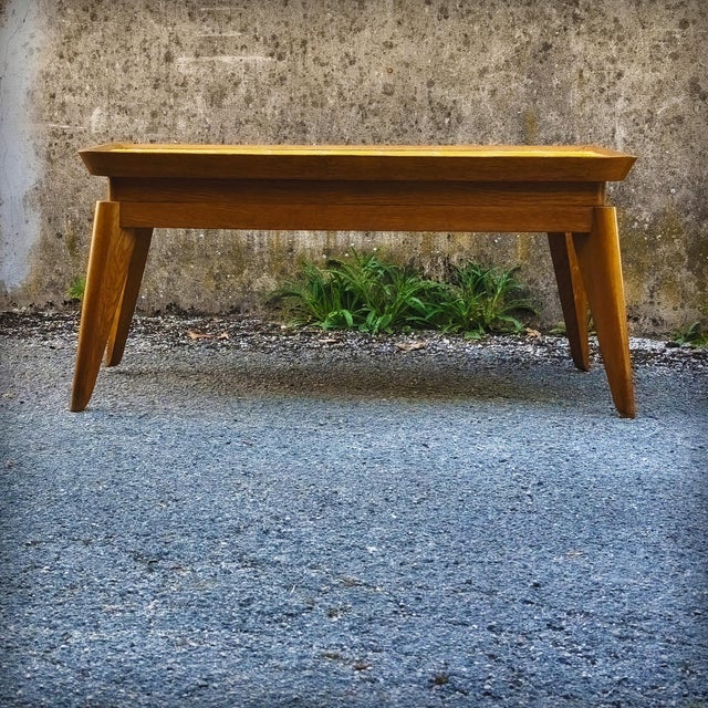 Yellow Vintage Coffee Table in Oak with Yellow Tiled Top, France, 1950s For Sale - Image 8 of 18