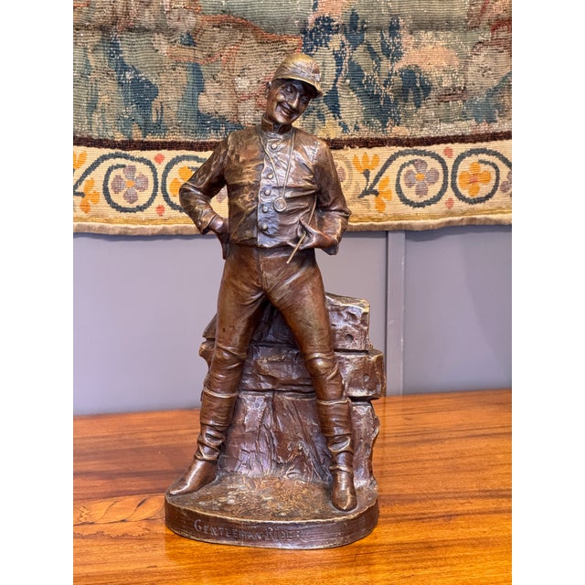 “Gentleman Rider” Bronze by George Van Der Straeten (1856–1928) For Sale - Image 6 of 10