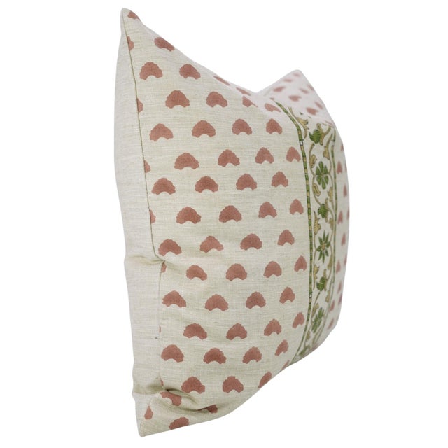 Modern Fabdivine Linen Blend Priya Decorative Pillow Cover 18x18 Inch Hand Block Printed Throw Cushion For Sale - Image 3 of 7